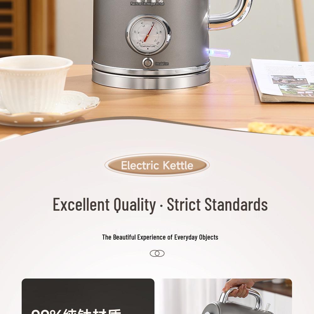 Electric Pure Titanium Kettle, 2L Capacity, for Boiling, Keeping Warm, and Brewing Tea At Home or Office, with Auto Power-Off Feature.