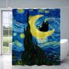 Black Cat Cover Curtain Cloth Curtains For Bathroom Shower Curtins Bath Waterproof Fabric Full 200X180 Funny Products Household