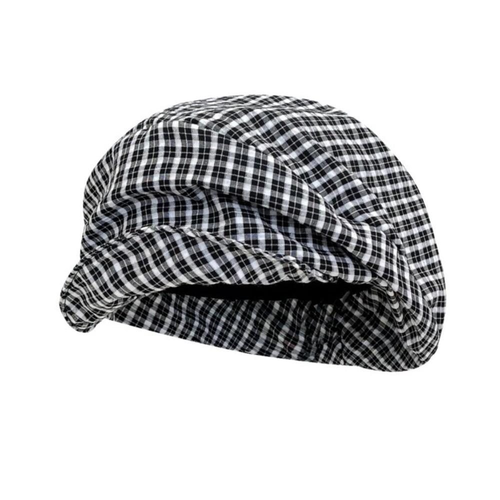 Cloud Y2k Plaid Beret Japanese Newsboy Cap Casual Octagonal Cap  Outdoor