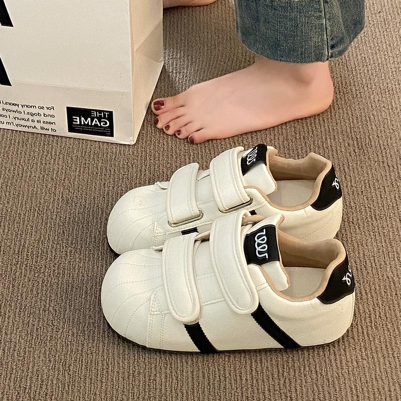 Red Retro Velcro Versatile Platform Agande Training Shoes Women's New Autumn Non-slip Lightweight Board Shoes