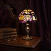 Gothic Night Lamp Halloween Pumpkin Ghost Table Light, USB Stained Glass Art Lightweight Light Lamp, Vintage Decorative Desk for Holiday Party Home