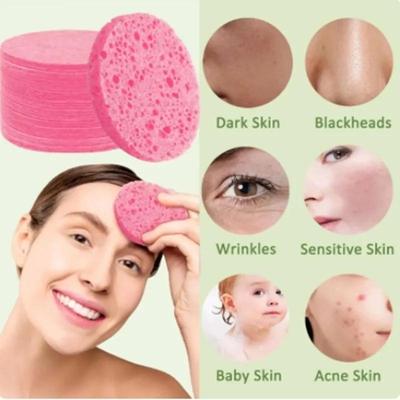In-Stock Natural Wood Pulp Cotton Facial Cleansing Sponge - Makeup Remover & Face Wash Puff