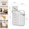 Transparent Portable Sealed Container with Measuring Cup for Grain, Cereal, Rice, Cat Food - Moisture & Insect Proof Kitchen Storage.