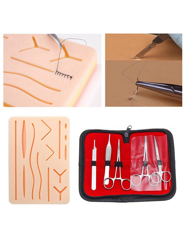 Silicone Skin Suture Training Kit Reusable Traumatic Skin Teaching Module Medical Surgical Suturing Gadgets Supplies