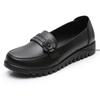 Fashion Mom Shoes Pu Leather Soft Sole Single Shoes Comfortable Flat Sole In The Elderly Women's Middle-aged Elderly Work Shoes
