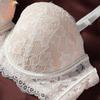 Blommig Spets Push Up BH för Kvinnor Sexig Bygel Vadderad Bralette Justerbara Axelband Plus Size Underklädes-BH