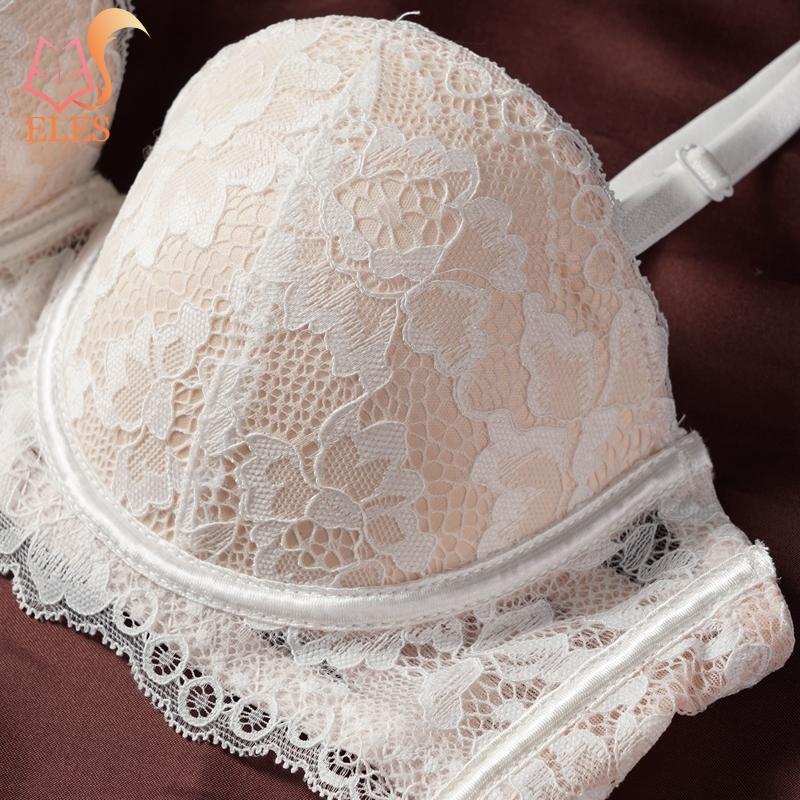 Blommig Spets Push Up BH för Kvinnor Sexig Bygel Vadderad Bralette Justerbara Axelband Plus Size Underklädes-BH