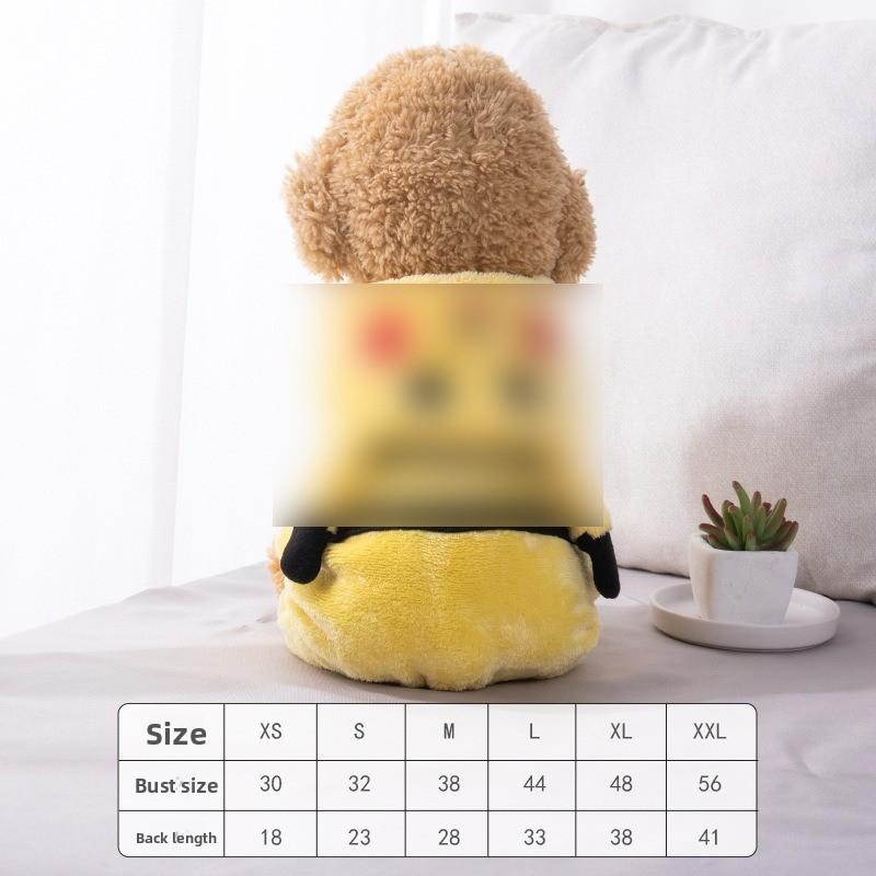 Four-legged Button Dog and Cat Clothing, Pet Supplies, Autumn and Winter Fleece Hoodie