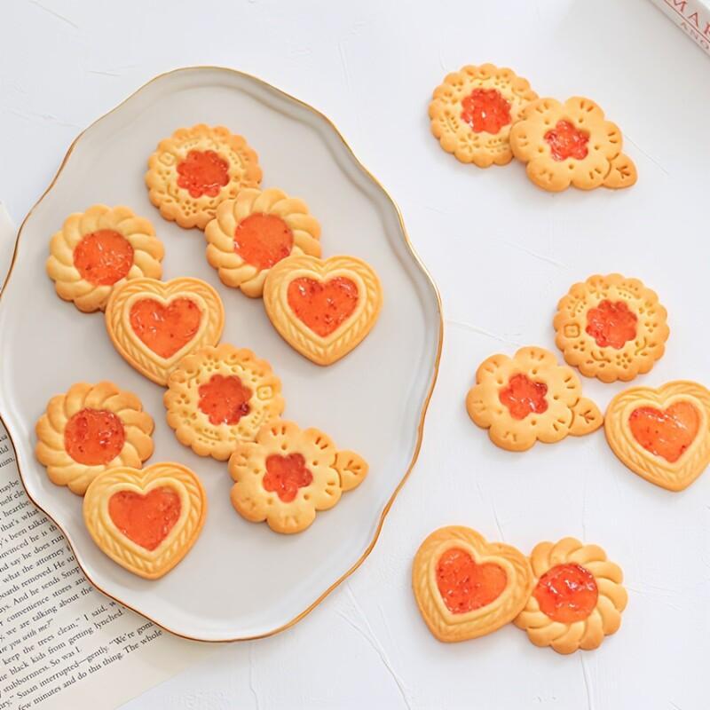 4-Piece Set Of Fruit Jam Sandwich Cookie Molds Day Love Flower Embossing Baking Tools Kitchen Supplies Back To School Essentials