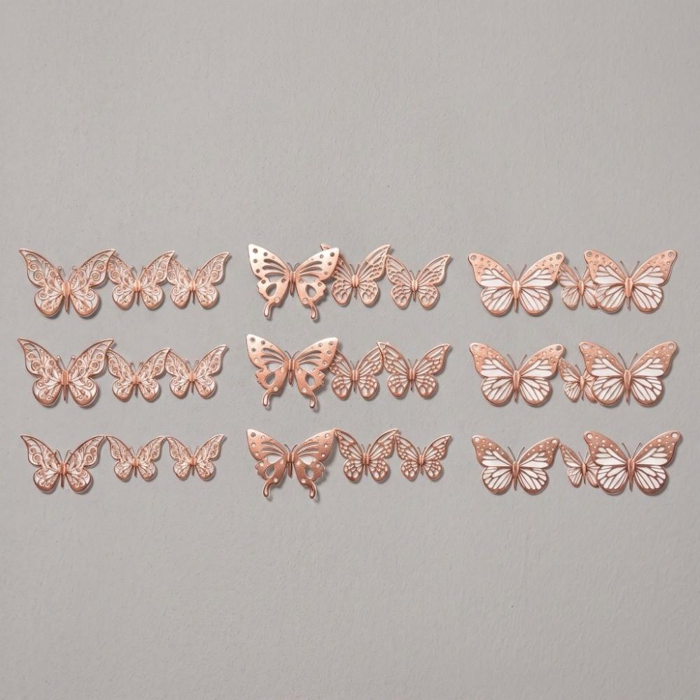 72Pcs 3 sizes Butterfly Wall Stickers Easy Cleaning Hollow Butterfly Sticker Home Decor