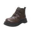 Fashion Retro British Style 2025 Autumn Fashion New Bohemian Style Big-head Ankle Boots Muffin Thick Soled Side Zipper Boots for Women