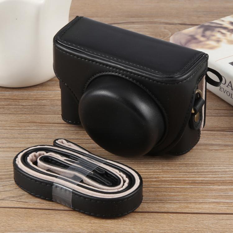 

For Sony ZV-1F Vlog Camera Full Body Leather Camera Case Bag with Strap чёрный