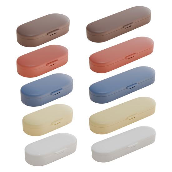 Pill Box with Independent Compartments Pill Organizer Silicone Ring Moisture Proof Travel Case for Morning Noon Evening