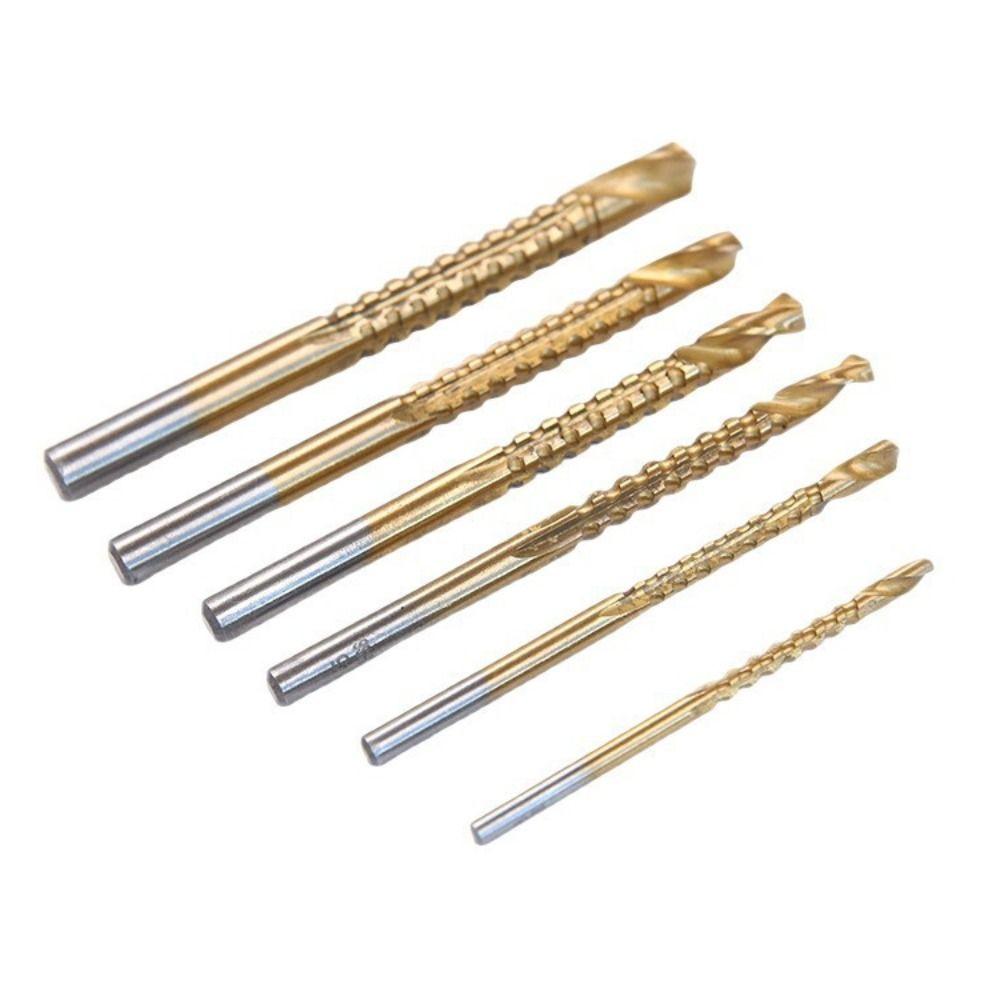 6Pcs Saw Tooth Twist Drill Bit High Speed Steel Woodworking Drill Hole Opener Drill Metal Drilling