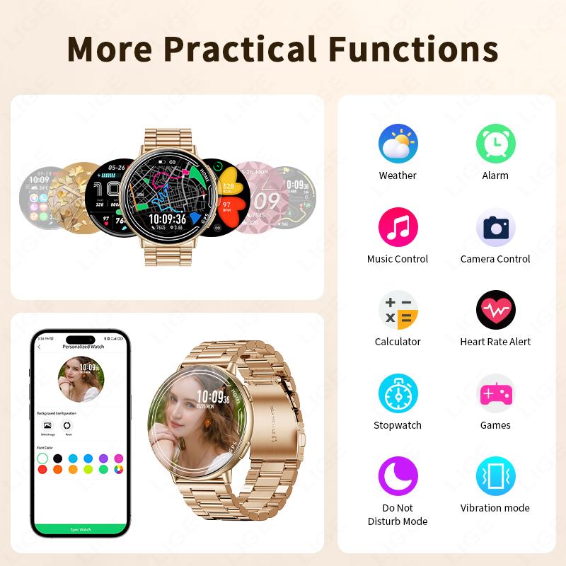 GPS Smart Watch Heart Rate Monitoring Bluetooth Call Outdoor Sports 1ATM Waterproof 1.39 Inch Screen Men Woman Smartwatch