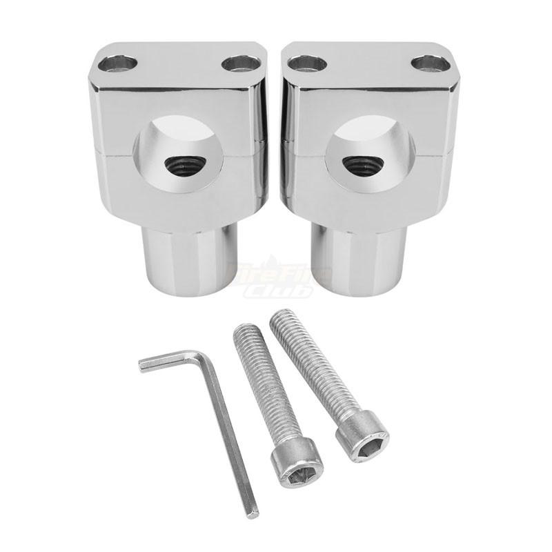 1 Pair Universal 1 inch 25mm Aluminium Black Chrome Motorcycle Handle Bar Mounting Cafe Racer New Handlebar Risers Clamp
