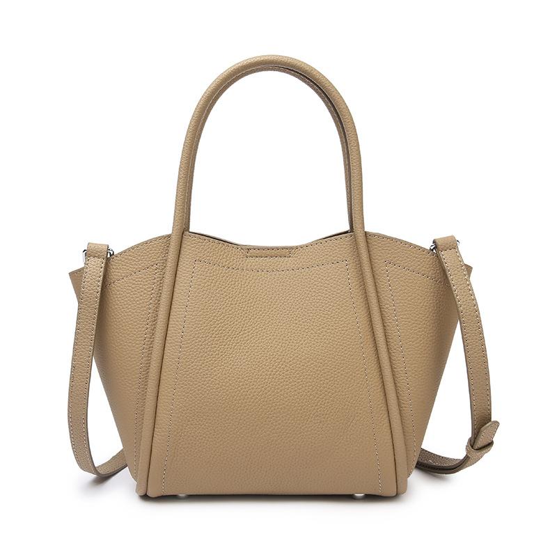 

Модная сумка-ведро из натуральной кожи, большой вместимости, универсальная для поездок на работу серый