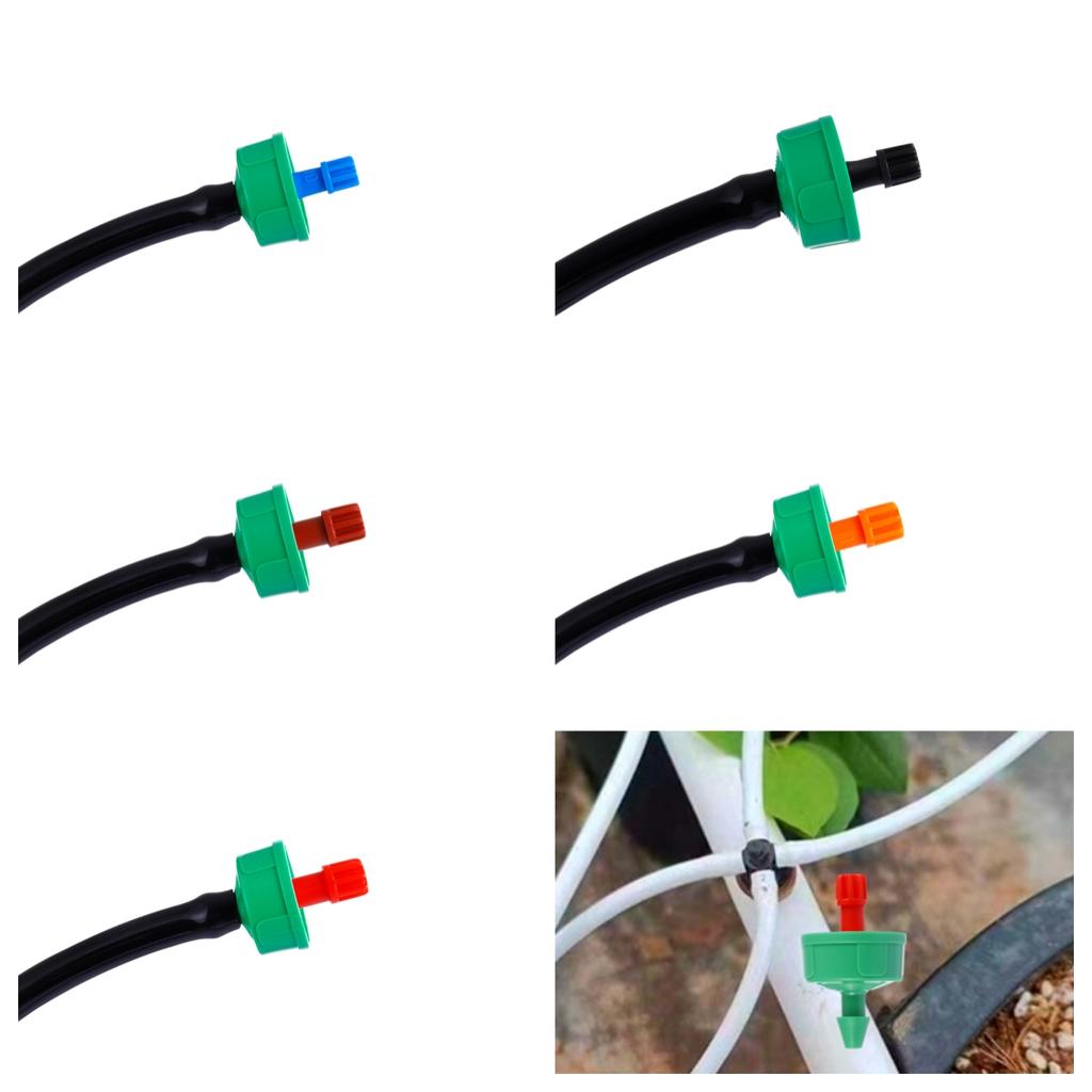 200Pcs Pressure Compensated Drippers 2/4/8/12/16 L/H Garden Greenhouse Drip Irrigation System 6mm Flat Interface Micro-Sprinkler