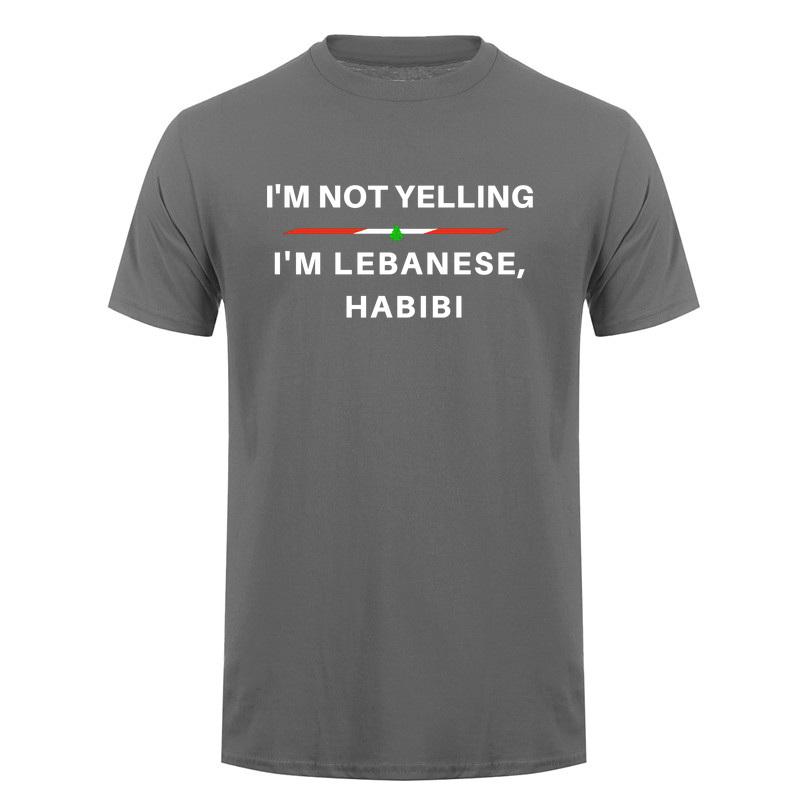 Im Not Yelling Im Lebanese Habibi Funny Arabic Tshirt Lebanon Flag Graphic T Shirts Casual Style Da960