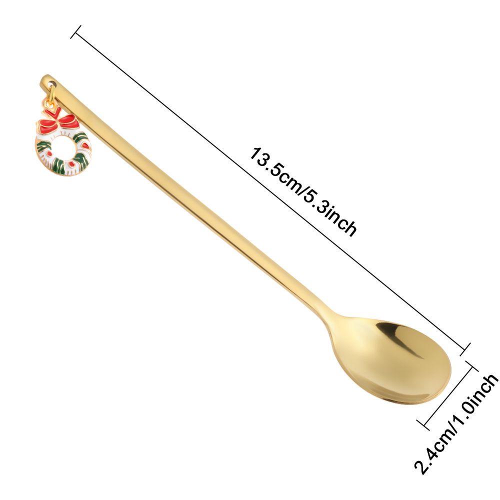 Kitchen Xmas Gifts Christmas Table Ornament Tableware Stainless Steel Coffee Spoon