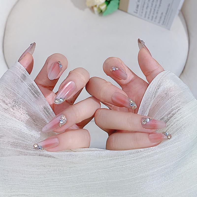 Rhinestone Luxury Oval Nail Tips 2026: Long, Sexy, Handmade, Detachable