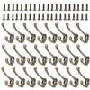 10/20Pcs Coat Hooks Bathroom Wall Mounted Dual Coat Rack Bronze Vintage Clothes Hanger Towel Kitchen Key Hook
