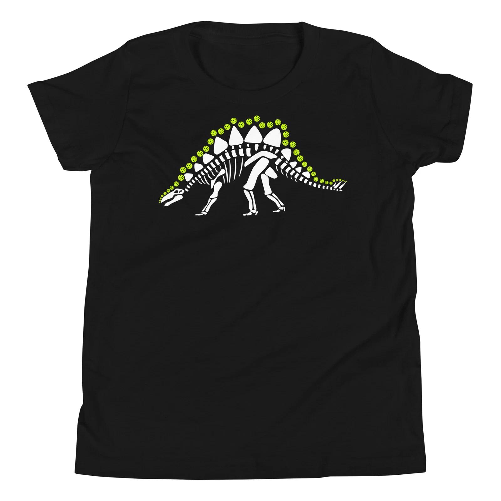 Pickleball Stegosaurus Funny Pickle Ball Dinosaur Lover Youth T-Shirt 120