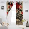 2 panels Vintage Motorcycle Print Curtains for Bedroom Living Room Floor-to-ceiling Window Kitchen Blinds cortinas Grommet Top