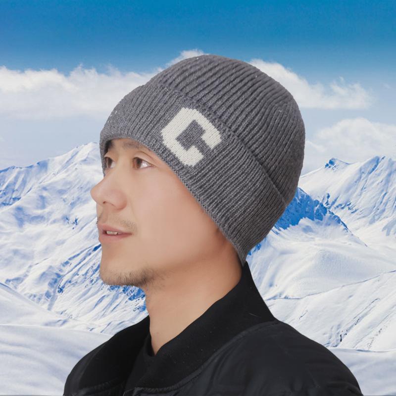 Hat Men's Ear Protector Hat Autumn and Winter Knitted Hat Cashmere Warm Elderly Hat Thickened Wool Hat Light Luxury