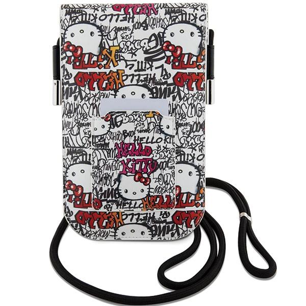 Hello Kitty Handbag HKOWBHDGPTE Beige Leather Tags Graffiti Cord
