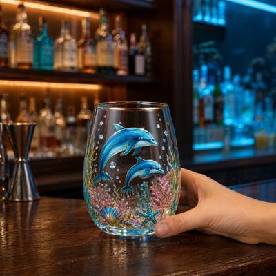 Pahar de sticlă cu țestoasă marină, Cană de băut cu tematică oceanică, Ceașcă de ceai din sticlă borosilicată pentru cafea, suc, Cadou de plajă pentru iubitorii naturii