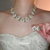 Vintage diamond-accented diamond heart bracelet, necklace, and earrings fashion jewelry set