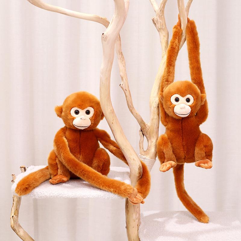 Cartoon Golden Monkey Doll Plush Toy Long Arm Monkey Orangutan Doll Curtain Buckle Children'S Soothing Doll