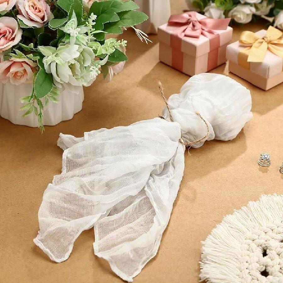 6pcs Napkins Wrinkled Dinner Napkins Soft Cotton Table Napkins Decorative Cloth Napkins for Weddings Parties Family Everyday Use