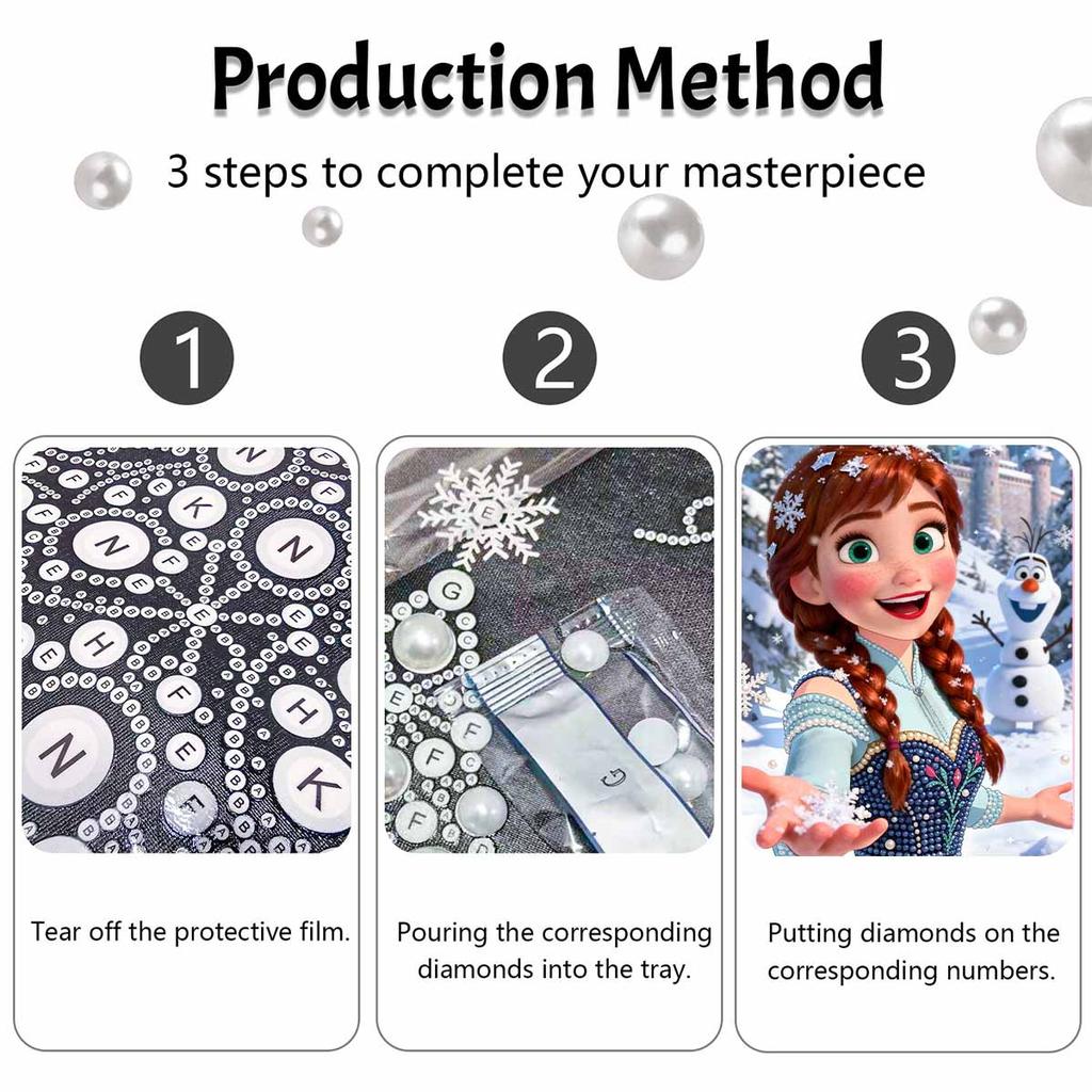 Disney DIY Pearl Painting Frozen Anna Decorative Painting Creative Ornaments Friends Gifts Desktop Furnishings Home Decoration