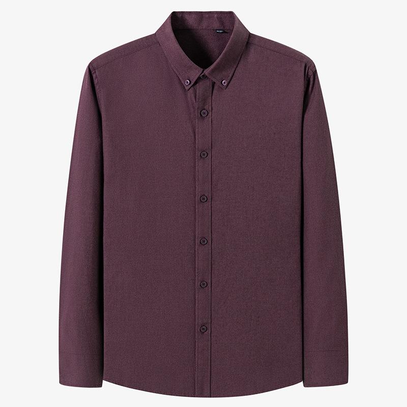 

Однотонная мужская деловая рубашка с длинным рукавом 44