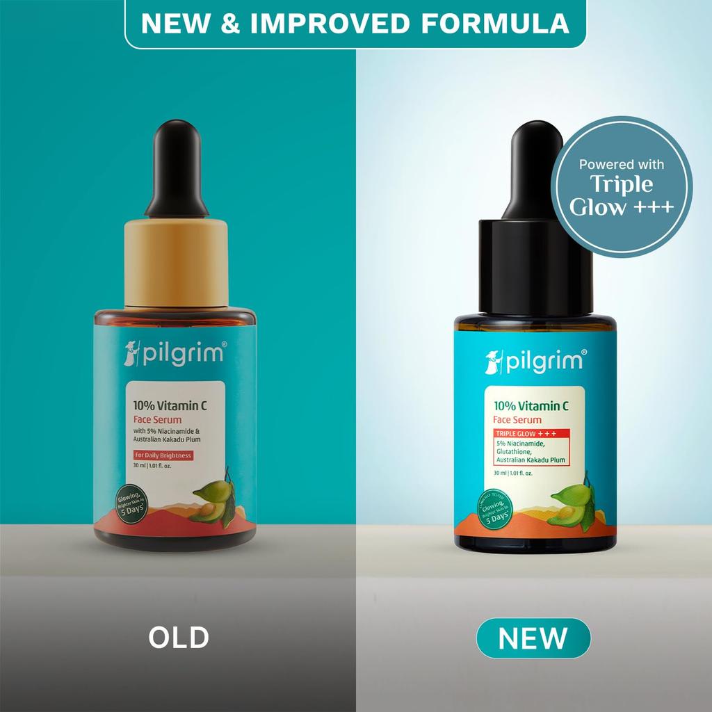 Pilgrim 10% Vitamin C Gesichtsserum 30 ml Für strahlende Haut, Dunkle Fleckenpflege, Ebenmäßiger Teint, Anfängerfreundlich, Alle Hauttypen