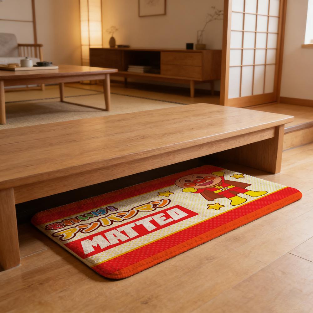 Anime Kawaii A-Anpanman Floor Mat Flannel Door Mat Non-Slip Absorbent Washable Indoor Home Rug