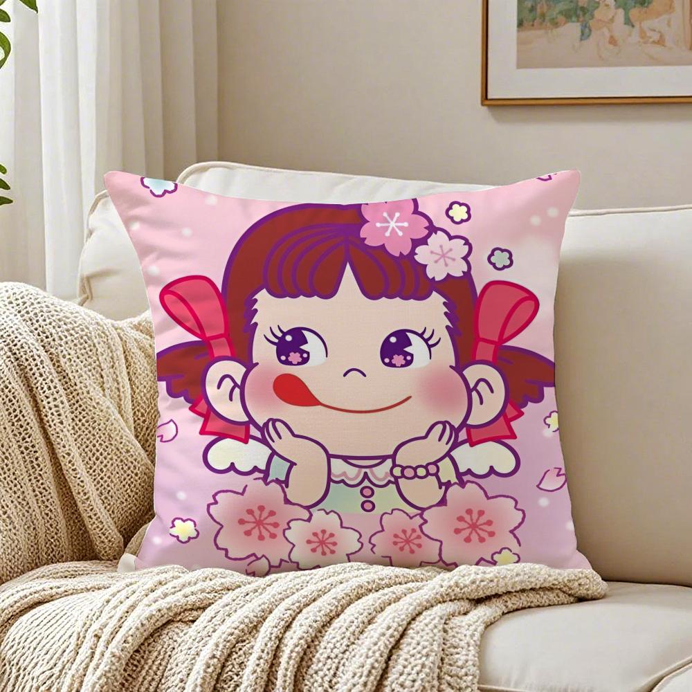 PPeko Lollipop Happy Girl Cute Pattern Cushion Cover Pillowcase Antidustmite living Room Sofa Decor Cushion Room