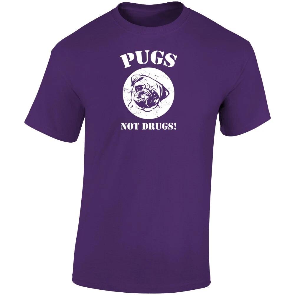 Pugs Not Drugs Funny Pug Dog Puppy Rescue K9 Cute Gift T Shirt L