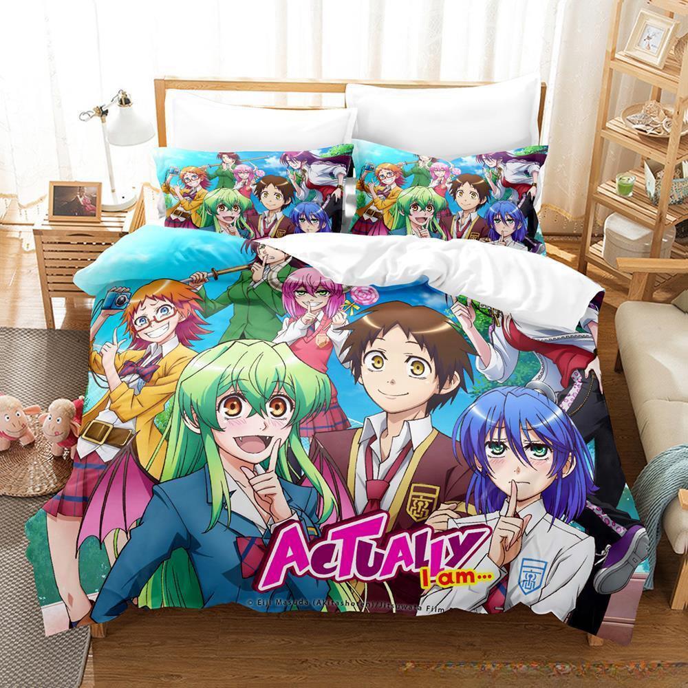 3D Tisk Upír zemře v mžiku Ložní souprava Kreslené Anime třídílná sada Dospělý Dítě Ložnice Sady povlečení Domácí textil