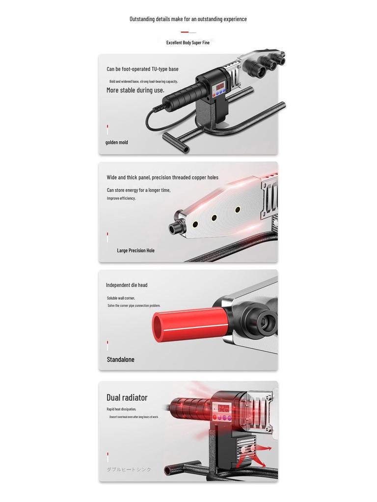 Digital Hot Melt PPR Pipe Welder with Anti-Blocking & Anti-Scald Features