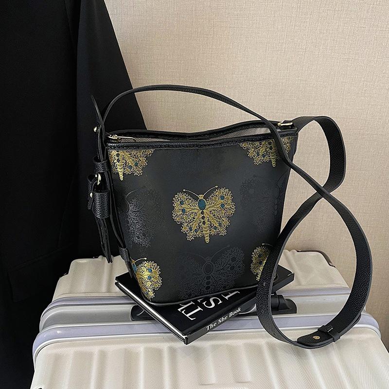 Song Brocade DIY Embroidery Kit: Chinese-Style Handmade Bucket Tote & Crossbody Bag.