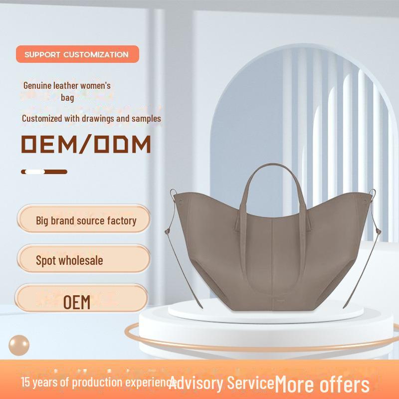 Women's Genuine Leather Cowhide Bucket Bag - Retro European & American Style