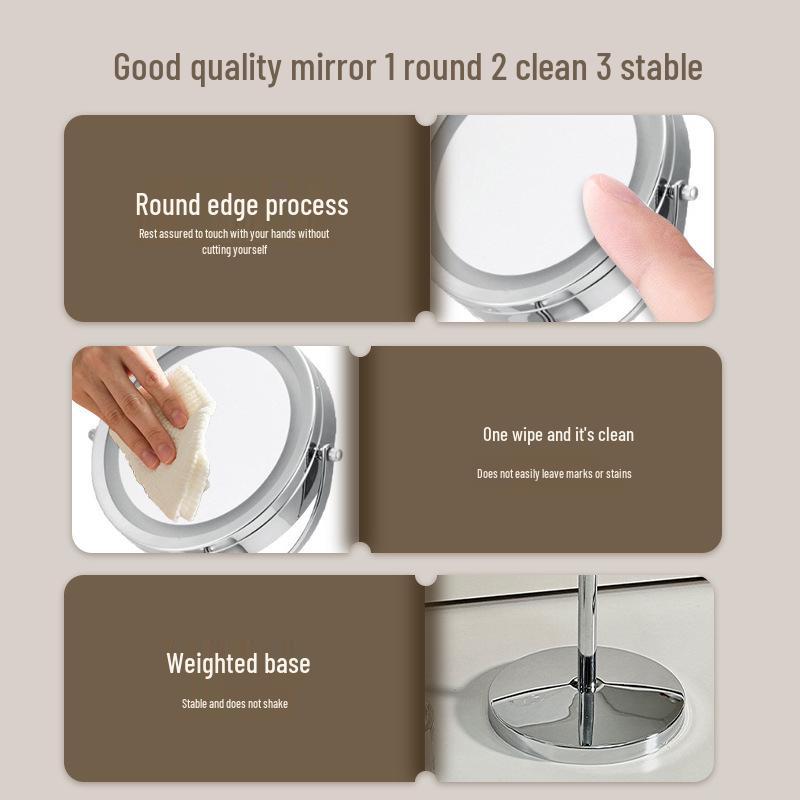 Stylish Double-Sided LED Makeup Mirror with Magnification