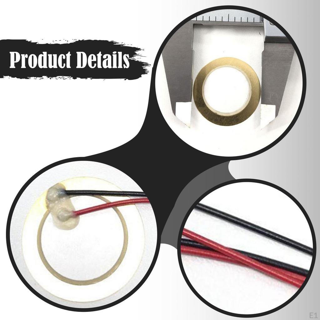 10x 27mm Piezo Disc,Transducer,with 4.72inch Wires,Sound Sensors Elements for Guitar Acoustic