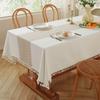 Coffee Color Polyester Jacquard Retro Flower Rhombus Fringed Tablecloth Coffee Table Dining Table Cloth Cover Towel