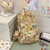 School bag Korean version ins cute cartoon bear print element ulzzang versatile soft girl flower back