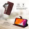 For iPhone 17 Pro PU Leather Cases with Zipper Pocket Wallet Phone Cover Stand