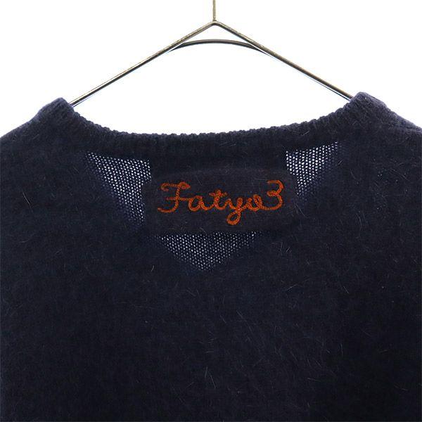 Fat Switching Long Sleeve Wool Blend Knit Sweater with Embroidered Logo Men's Used